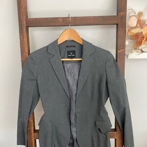 Allen Solly Dark Gray Single-Breasted Blazer